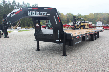 New 2025 Moritz FDGH Hydraulic Tail 30' GOOSENECK Deckover Flatbed Trailer- 17900# GVW