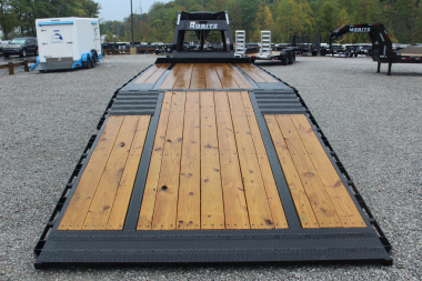 New 2025 Moritz FDGH Hydraulic Tail 30' GOOSENECK Deckover Flatbed Trailer- 17900# GVW