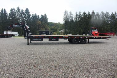 New 2025 Moritz FDGH Hydraulic Tail 30' GOOSENECK Deckover Flatbed Trailer- 17900# GVW