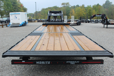 New 2025 Moritz FDGH Hydraulic Tail 30' GOOSENECK Deckover Flatbed Trailer- 17900# GVW