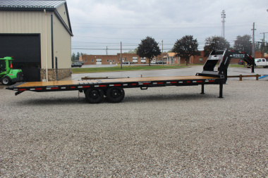 New 2025 Moritz FDGH Hydraulic Tail 30' GOOSENECK Deckover Flatbed Trailer- 17900# GVW
