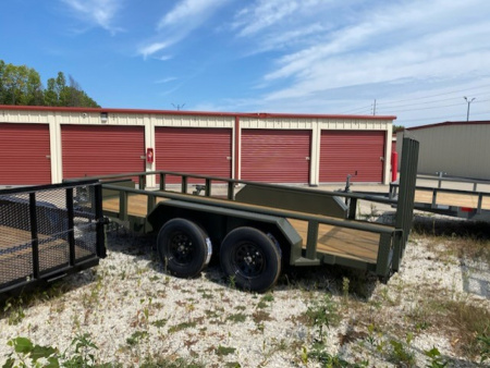 New 2025 MEB 77x14 TA Pipe Rail Utility Trailer, Straight Deck with 48  Gate, 35K Axles