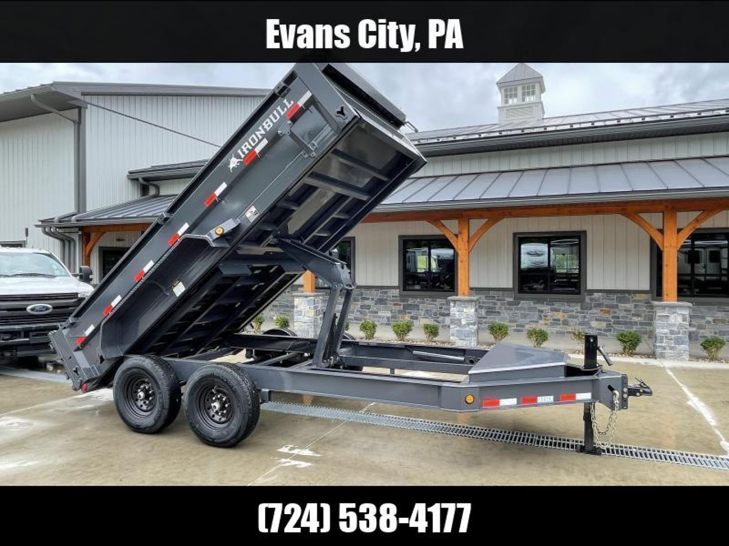 New 2026 Ironbull 7x16' Dump Trailer 14000# GVW * TARP KIT * SCISSOR HOIST * 8" I-BEAM FRAME * 1PC 7 GA FLOOR * COMBO GATE * UNDERBODY BED RUNNERS * OVERSIZED TOOLBOX * IRONCLAD WARRANTY