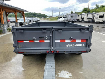 New 2026 Ironbull 7x16' Dump Trailer 14000# GVW * TARP KIT * SCISSOR HOIST * 8" I-BEAM FRAME * 1PC 7 GA FLOOR * COMBO GATE * UNDERBODY BED RUNNERS * OVERSIZED TOOLBOX * IRONCLAD WARRANTY