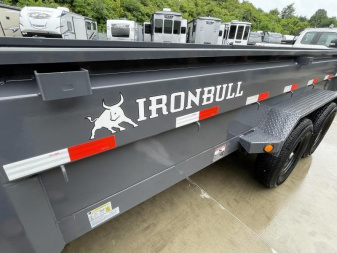 New 2026 Ironbull 7x16' Dump Trailer 14000# GVW * TARP KIT * SCISSOR HOIST * 8" I-BEAM FRAME * 1PC 7 GA FLOOR * COMBO GATE * UNDERBODY BED RUNNERS * OVERSIZED TOOLBOX * IRONCLAD WARRANTY