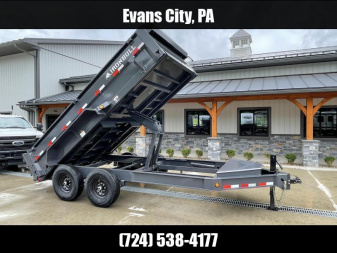 New 2026 Ironbull 7x16' Dump Trailer 14000# GVW * TARP KIT * SCISSOR HOIST * 8  I-BEAM FRAME * 1PC 7 GA FLOOR * COMBO GATE * UNDERBODY BED RUNNERS * OVERSIZED TOOLBOX * IRONCLAD WARRANTY
