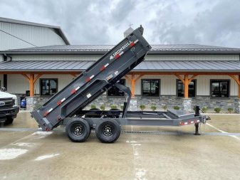 New 2026 Ironbull 7x16' Dump Trailer 14000# GVW * TARP KIT * SCISSOR HOIST * 8" I-BEAM FRAME * 1PC 7 GA FLOOR * COMBO GATE * UNDERBODY BED RUNNERS * OVERSIZED TOOLBOX * IRONCLAD WARRANTY