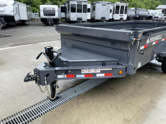 New 2026 Ironbull 7x16' Dump Trailer 14000# GVW * TARP KIT * SCISSOR HOIST * 8" I-BEAM FRAME * 1PC 7 GA FLOOR * COMBO GATE * UNDERBODY BED RUNNERS * OVERSIZED TOOLBOX * IRONCLAD WARRANTY