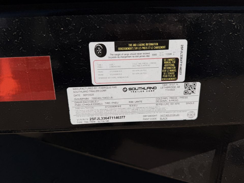 New 2026 Southland Trailers 7-14 Dump 7K Axles