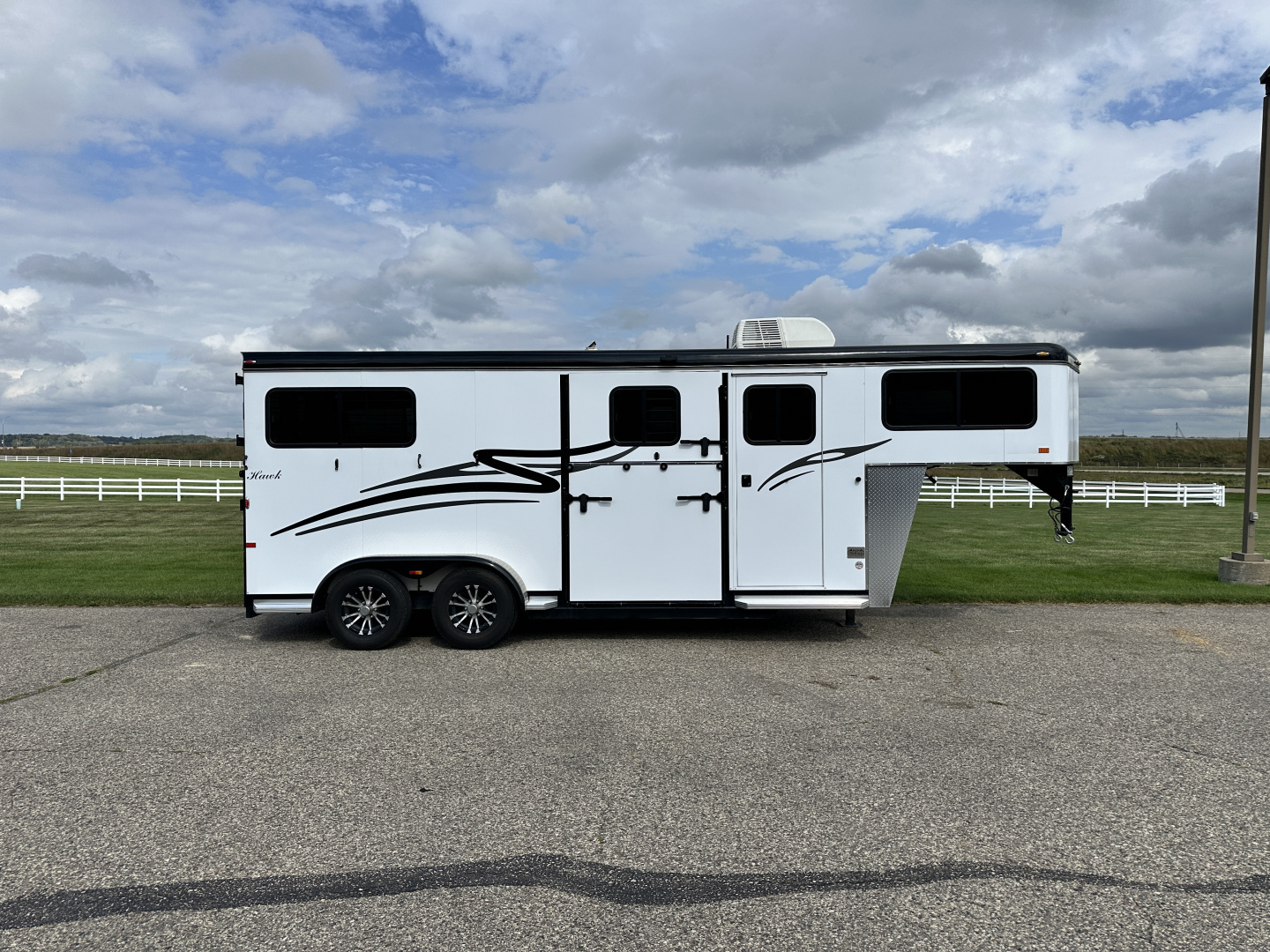 Used 2021 Hawk 2H GN Straight Load Horse Trailer