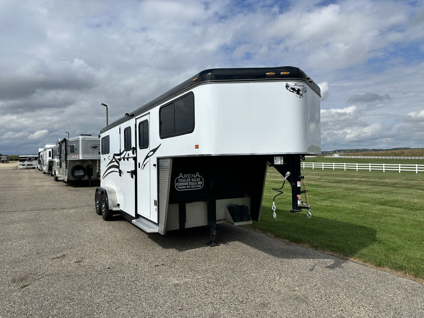 Used 2021 Hawk 2H GN Straight Load Horse Trailer