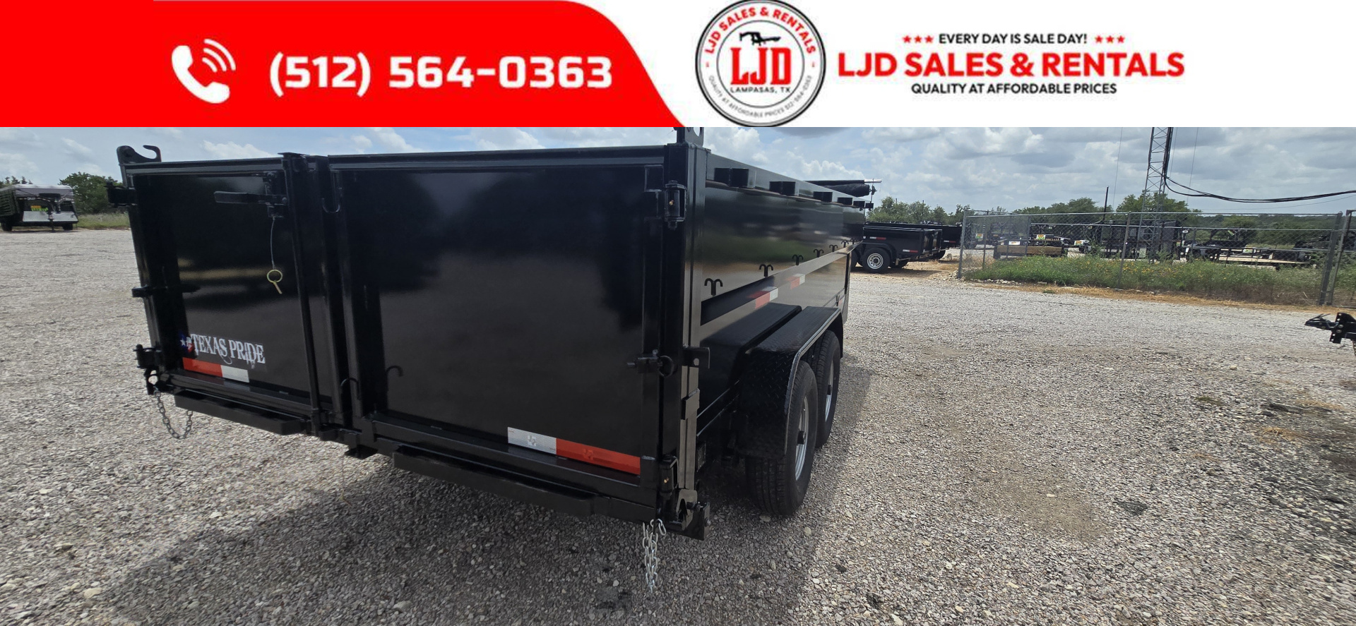 New 2026 Texas Pride - Dump Trailer 16'x3' - 16K GVWR - 3 Way Gate - Tarp