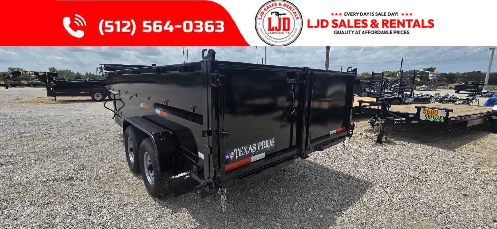New 2026 Texas Pride - Dump Trailer 16'x3' - 16K GVWR - 3 Way Gate - Tarp