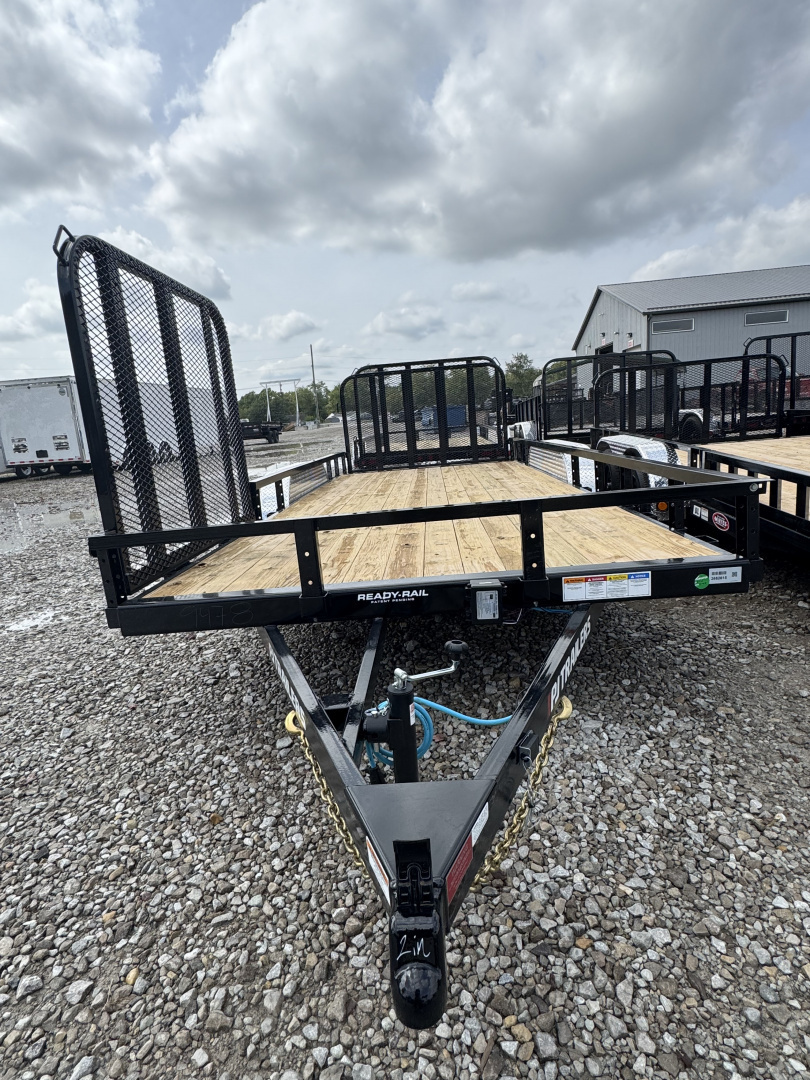 New 2026 PJ TRAILER UTILITY UL182 83X18 TA DOVETAIL (GVW:7000) BLACK W/ SIDE GATE