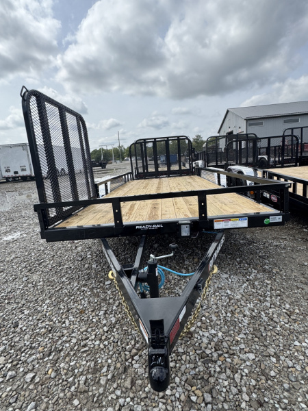 New 2026 PJ TRAILER UTILITY UL182 83X18 TA DOVETAIL (GVW:7000) BLACK W/ SIDE GATE