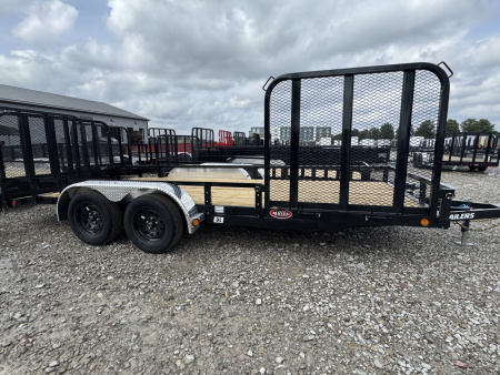New 2026 PJ TRAILER UTILITY UL182 83X18 TA DOVETAIL (GVW:7000) BLACK W/ SIDE GATE