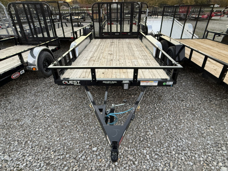 New 2026 PJ TRAILER UTILITY UK122 77X12 TA STRAIGHT DECK (GVW:7000) BLACK W/ ATV RAMPS