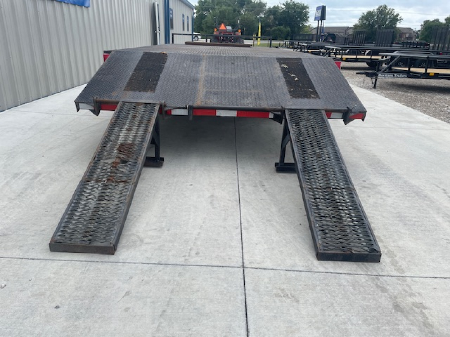 Used 2010 96X20 (16+4) STEEL FLOOR BUMPER PULL DECKOVER TRAILER, ( 2 )7,000lb AXLES W/ BRAKES, FOLD DOWN RAMPS
