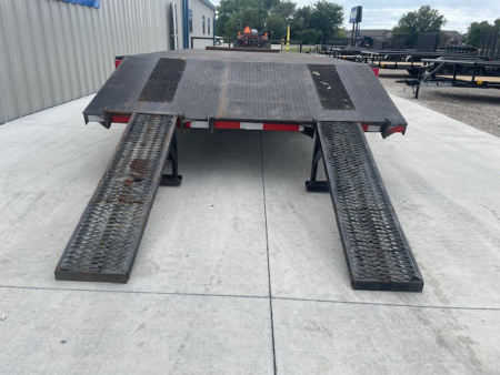 Used 2010 96X20 (16+4) STEEL FLOOR BUMPER PULL DECKOVER TRAILER, ( 2 )7,000lb AXLES W/ BRAKES, FOLD DOWN RAMPS