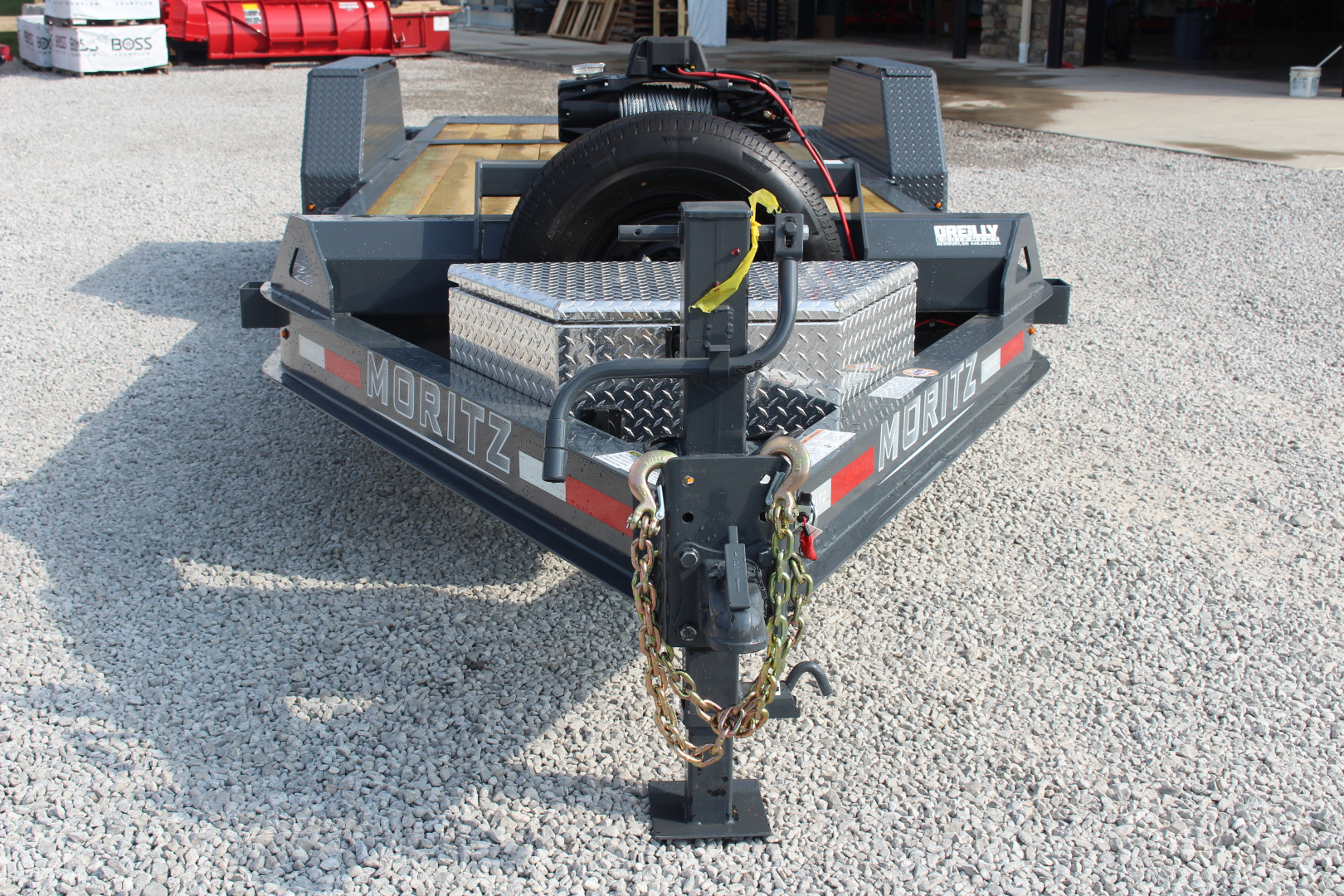 New 2026 Moritz 7' x 14' + 6' Low Pro - Hydraulic Power Tail - Equipment Trailer - 14000# GVW