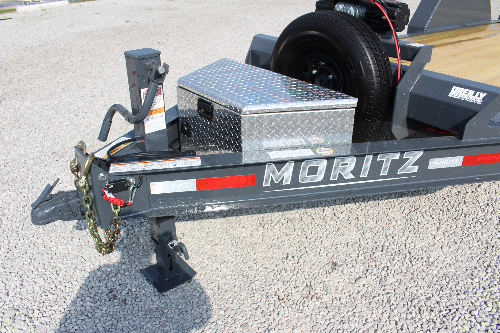 New 2026 Moritz 7' x 14' + 6' Low Pro - Hydraulic Power Tail - Equipment Trailer - 14000# GVW