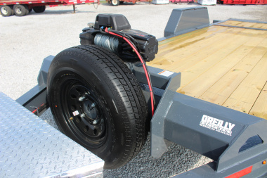 New 2026 Moritz 7' x 14' + 6' Low Pro - Hydraulic Power Tail - Equipment Trailer - 14000# GVW