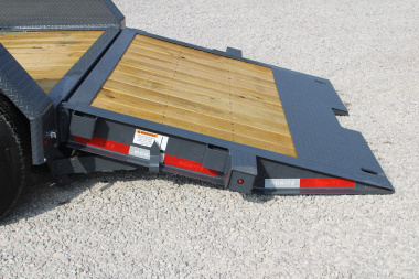 New 2026 Moritz 7' x 14' + 6' Low Pro - Hydraulic Power Tail - Equipment Trailer - 14000# GVW
