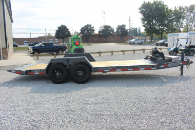 New 2026 Moritz 7' x 14' + 6' Low Pro - Hydraulic Power Tail - Equipment Trailer - 14000# GVW