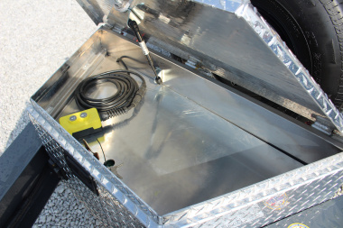 New 2026 Moritz 7' x 14' + 6' Low Pro - Hydraulic Power Tail - Equipment Trailer - 14000# GVW