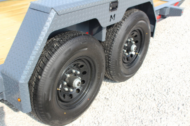 New 2026 Moritz 7' x 14' + 6' Low Pro - Hydraulic Power Tail - Equipment Trailer - 14000# GVW