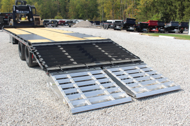 New 2026 Moritz FDGH DT 25' + 5' GOOSENECK Deckover Flatbed Trailer- Full Width Aluminum Ramps- 25900# GVW