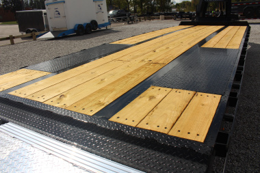New 2026 Moritz FDGH DT 25' + 5' GOOSENECK Deckover Flatbed Trailer- Full Width Aluminum Ramps- 25900# GVW