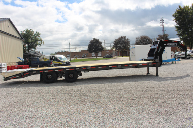 New 2026 Moritz FDGH DT 25' + 5' GOOSENECK Deckover Flatbed Trailer- Full Width Aluminum Ramps- 25900# GVW
