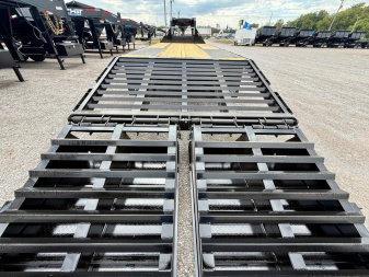 New 2026 Top Hat Trailers GN240-25x102 Flatbed Trailer w/ Jumbo Ramps & 14 Ply Upg. (20'+5')