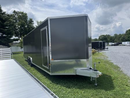 New 2027 E-Z Hauler EZEC8.5X28CH-XLT-P Car Hauler 71 SERIES 7 FOOT 1 INCH INTERIOR HEIGHT .080 POLY SIDES ESCAPE DOOR FREE ALUMINUM WHEEL UPGRADE SUMMER SALE ON NOW