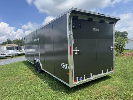 New 2027 E-Z Hauler EZEC8.5X28CH-XLT-P Car Hauler 71 SERIES 7 FOOT 1 INCH INTERIOR HEIGHT .080 POLY SIDES ESCAPE DOOR FREE ALUMINUM WHEEL UPGRADE SUMMER SALE ON NOW