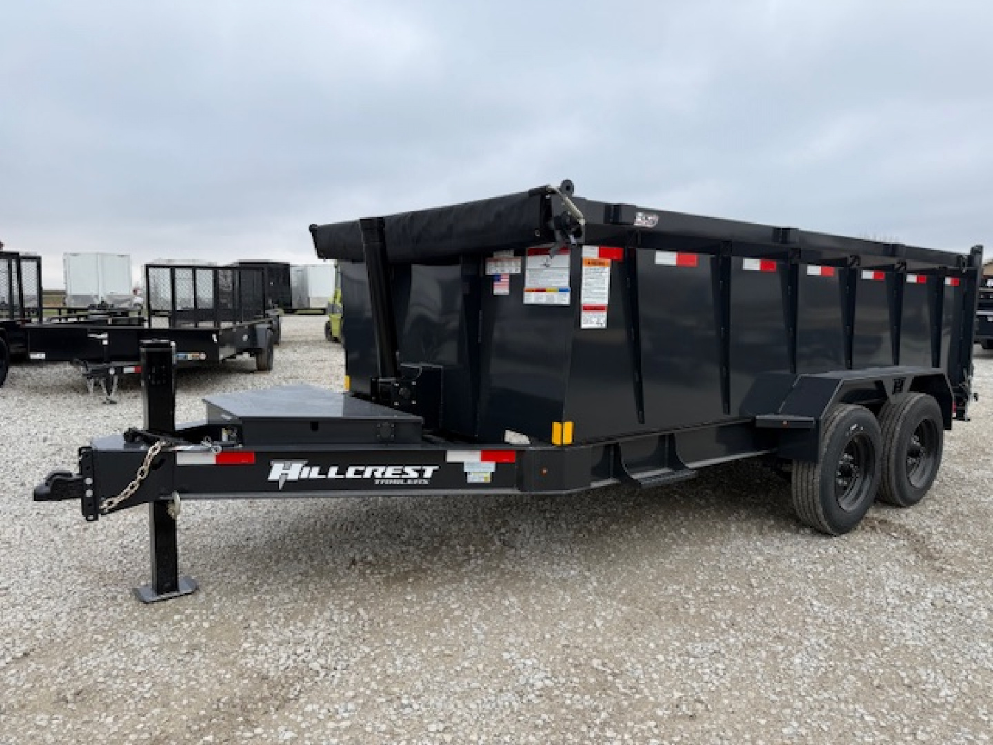 New 2026 Hillcrest Deep Charcoal 7'X14' 17.6K 40" Sides Dump Trailer