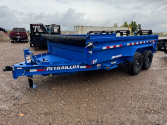 New 2026 PJ Trailers Dump Trailer- DL 7X14- 14K- BP- Jet Blue