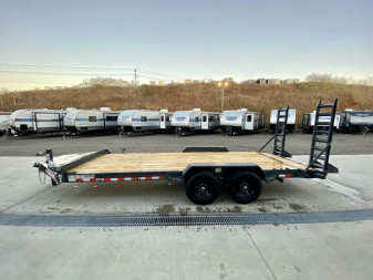 New 2025 Iron Bull 7x20' Equipment Trailer 14000# GVW * 8" I-BEAM FRAME * OVERSIZE TOOLBOX * LONGER 6' RAMPS * HD COUPLER * REMOVABLE FENDERS * 12K JACK * CHARCOAL POWDER COAT