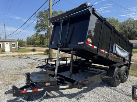 New 2026 Covered Wagon Trailers 7x14 14k GVWR Dump Trailer 4ft wall