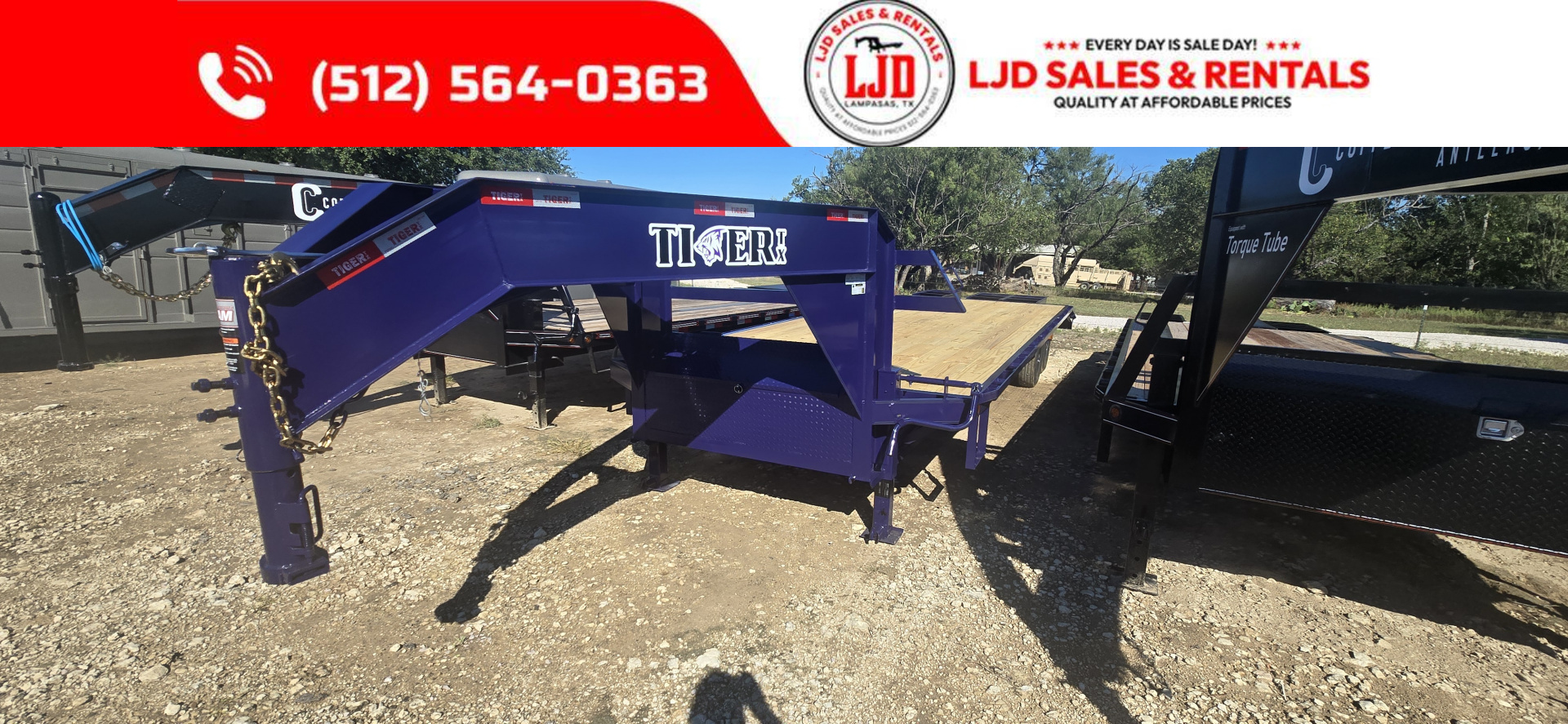 New 2025 Tiger - Gooseneck Flatbed Deckover Trailer - 16K GVWR
