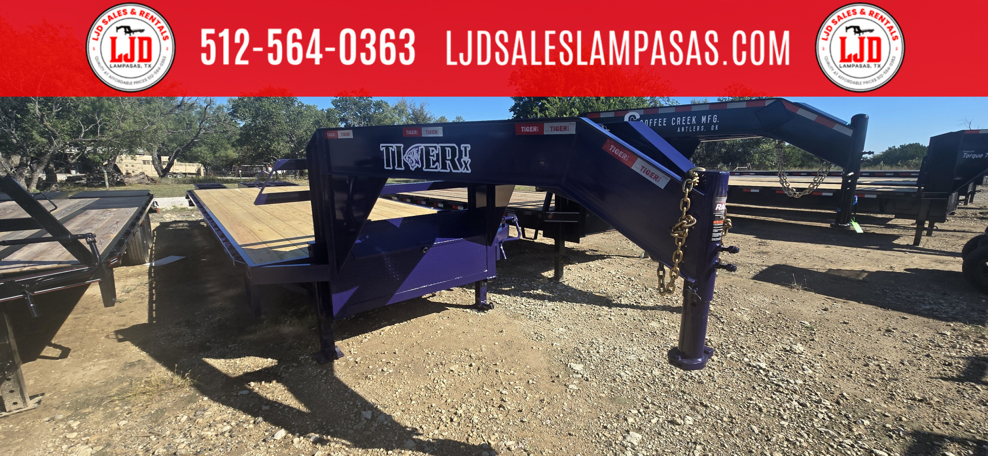 New 2025 Tiger - Gooseneck Flatbed Trailer - 102" X 27' - DOVE -