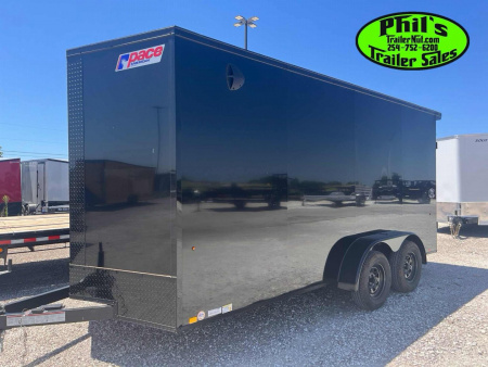 New 2025 Pace American 7X14 Cargo / Enclosed Trailer SCREWLESS .080 EXTERIOR & REAR WING!