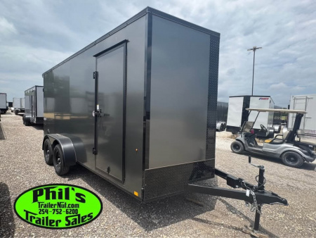 New 2025 Pace American 7X14 Cargo / Enclosed Trailer SCREWLESS .080 EXTERIOR & REAR WING
