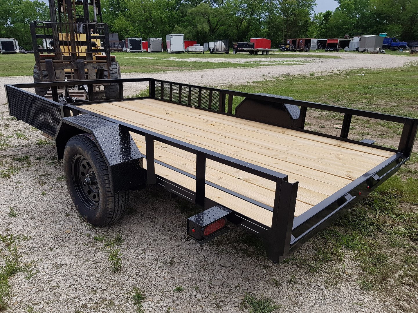 New 2026 MEB 83 x12 Angle Iron ATV/Utility Trailer w/5' Side Load Ramps Utility Trailer