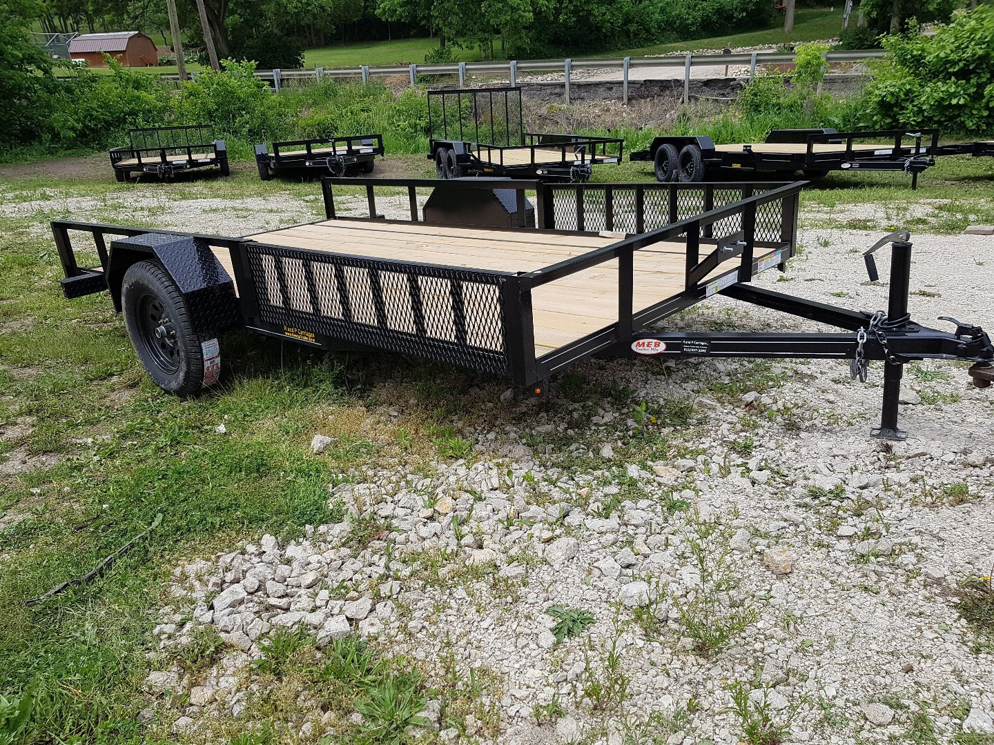 New 2026 MEB 83 x12 Angle Iron ATV/Utility Trailer w/5' Side Load Ramps Utility Trailer