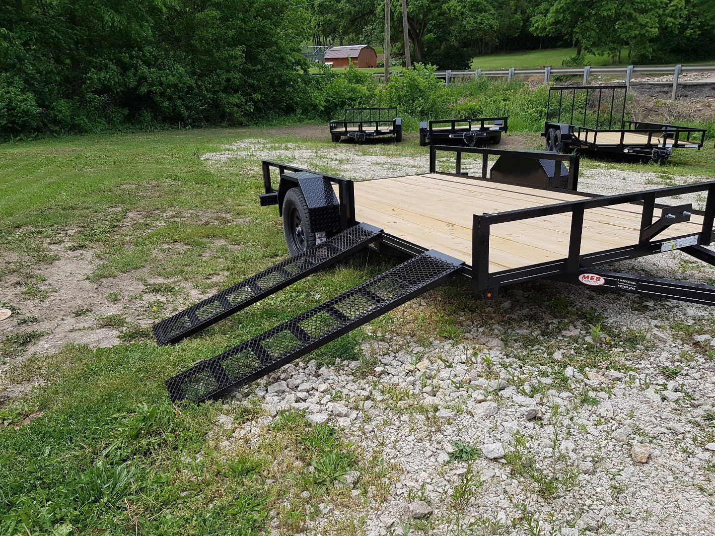 New 2026 MEB 83 x12 Angle Iron ATV/Utility Trailer w/5' Side Load Ramps Utility Trailer