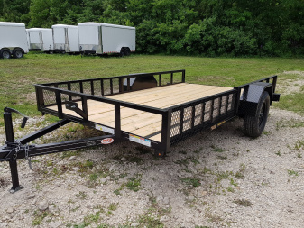 New 2026 MEB 83 x12 Angle Iron ATV/Utility Trailer w/5' Side Load Ramps Utility Trailer