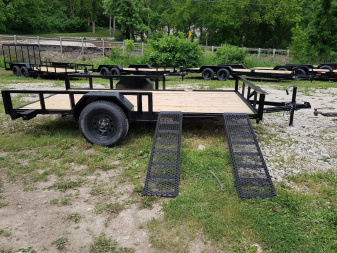 New 2026 MEB 83 x12 Angle Iron ATV/Utility Trailer w/5' Side Load Ramps Utility Trailer