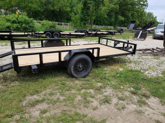 New 2026 MEB 83 x12 Angle Iron ATV/Utility Trailer w/5' Side Load Ramps Utility Trailer